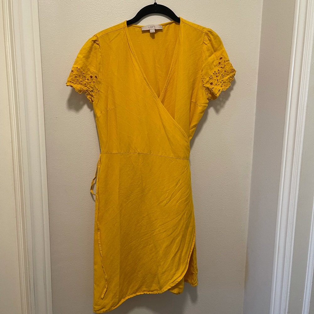 Wrap Dress with Lace Sleeves - Loft